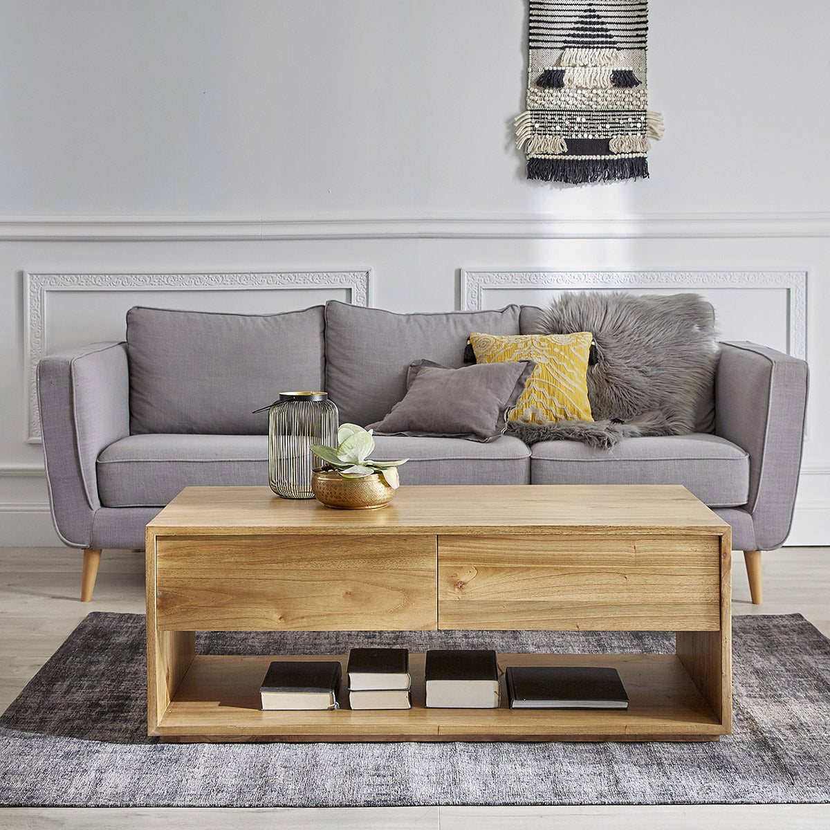 TILO - Couchtisch aus massivem Mindi-Holz 120 cm