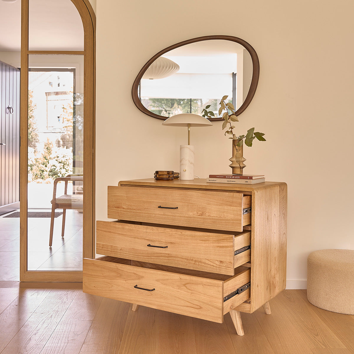 LEOPOLD - Kommode aus massivem Mindi-Holz 90 cm