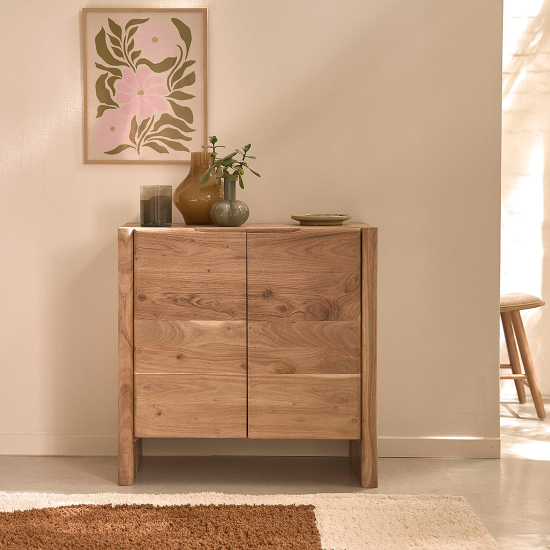 CALI - Sideboard aus massiver Akazie, 80 cm