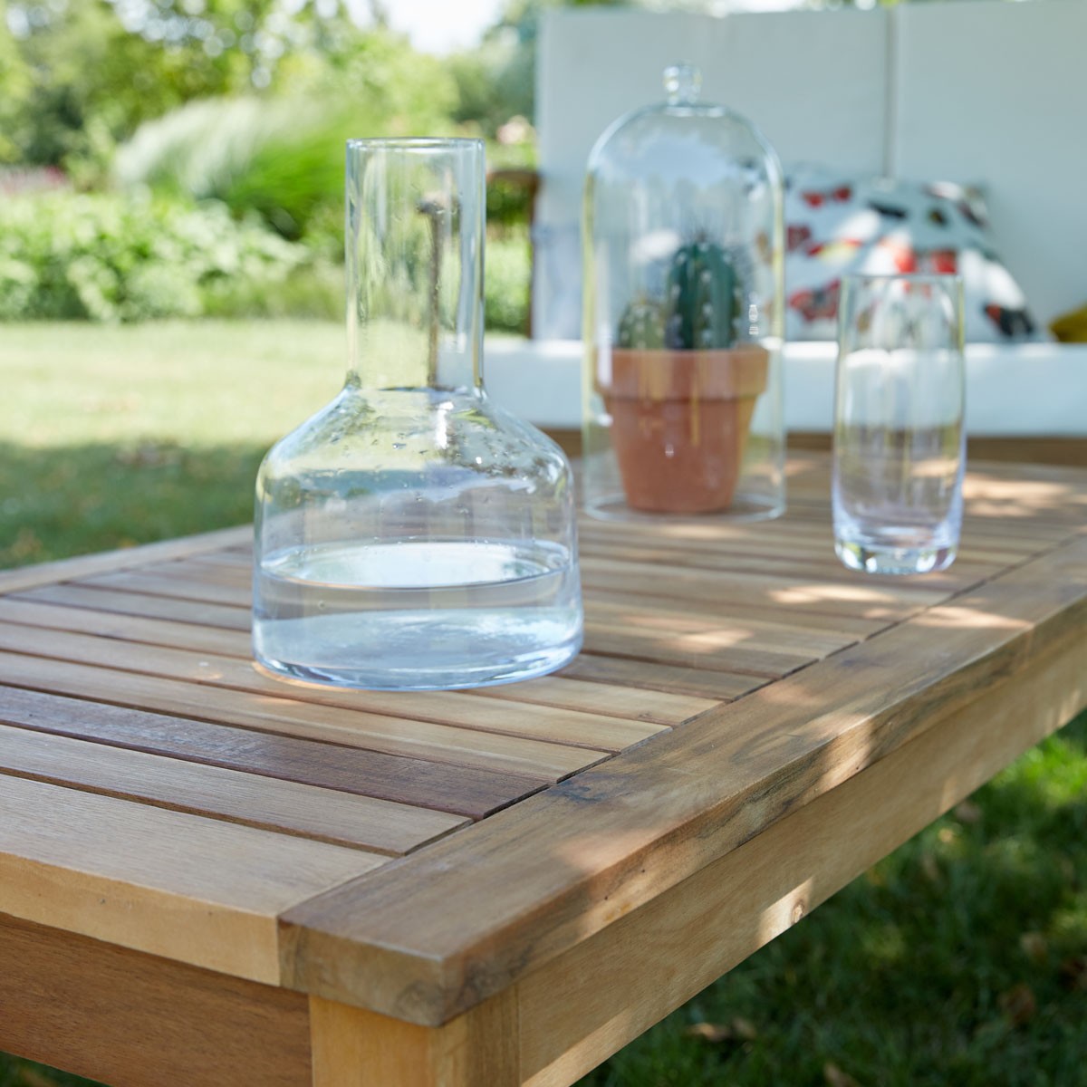 HANOÏ - Gartenlounge aus massivem Akazienholz 4 Sitze