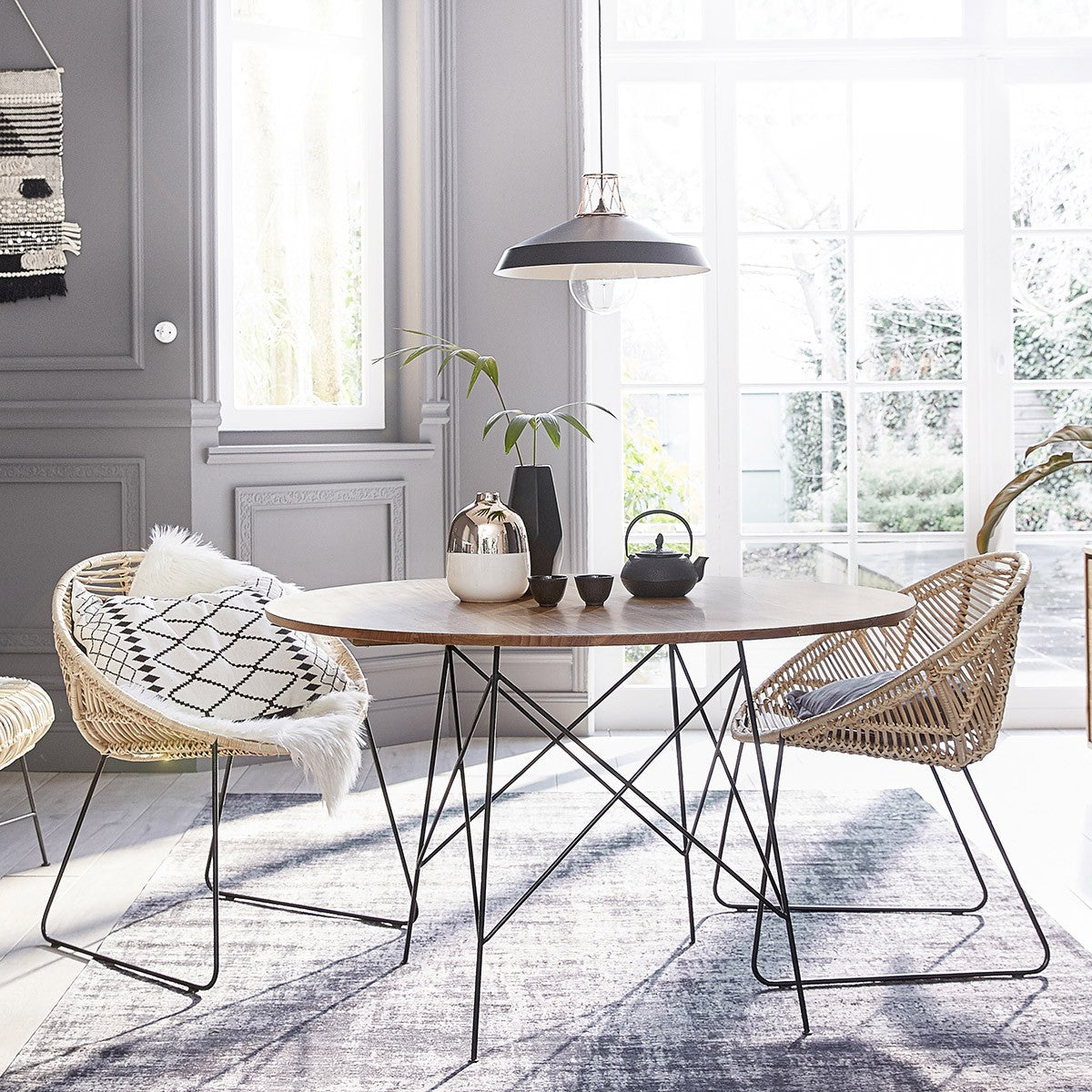 BOHEMA - Set aus 2 Stühlen aus Rattan und Metall