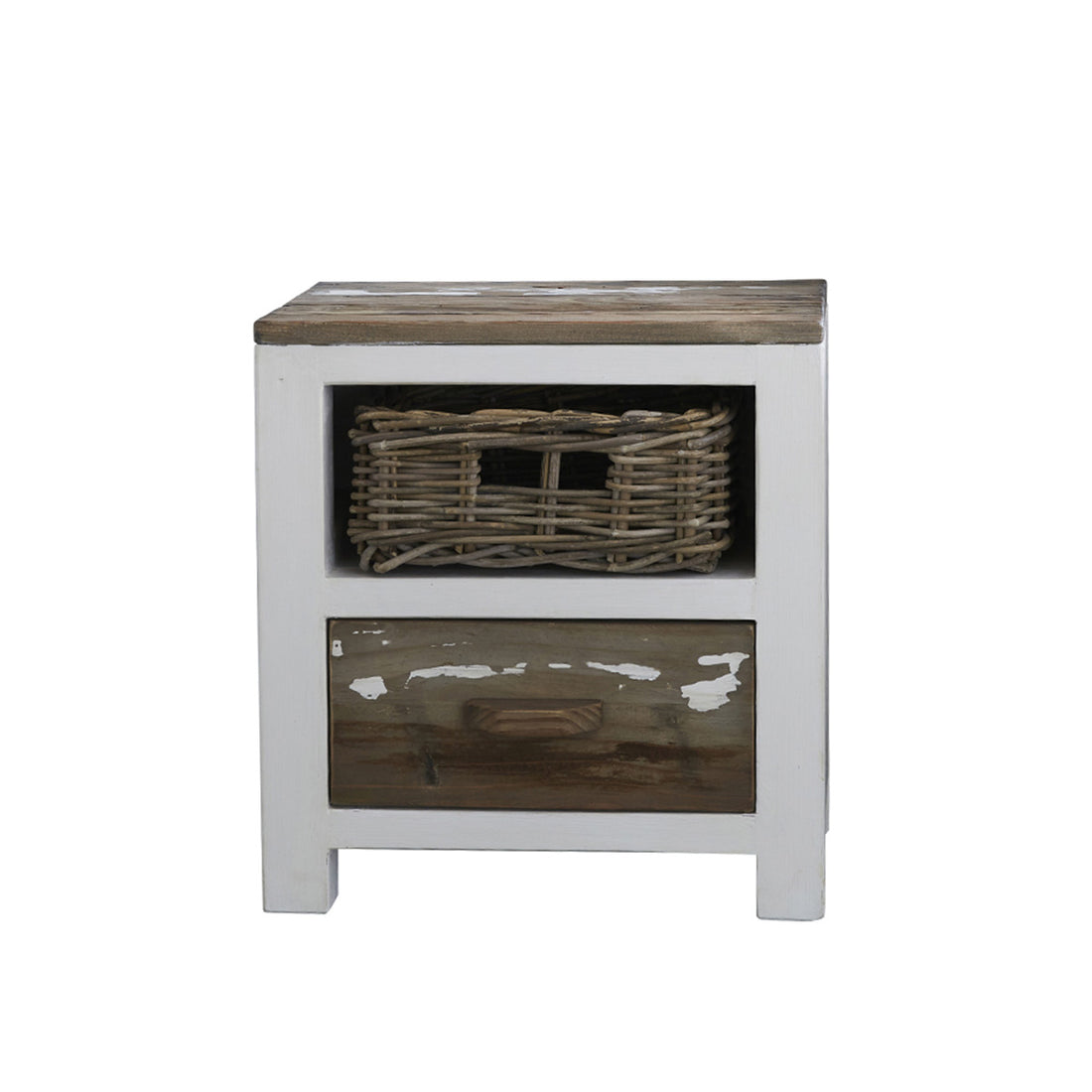 HONFLEUR - Nachttisch aus recyceltem massivem Holz 45 cm