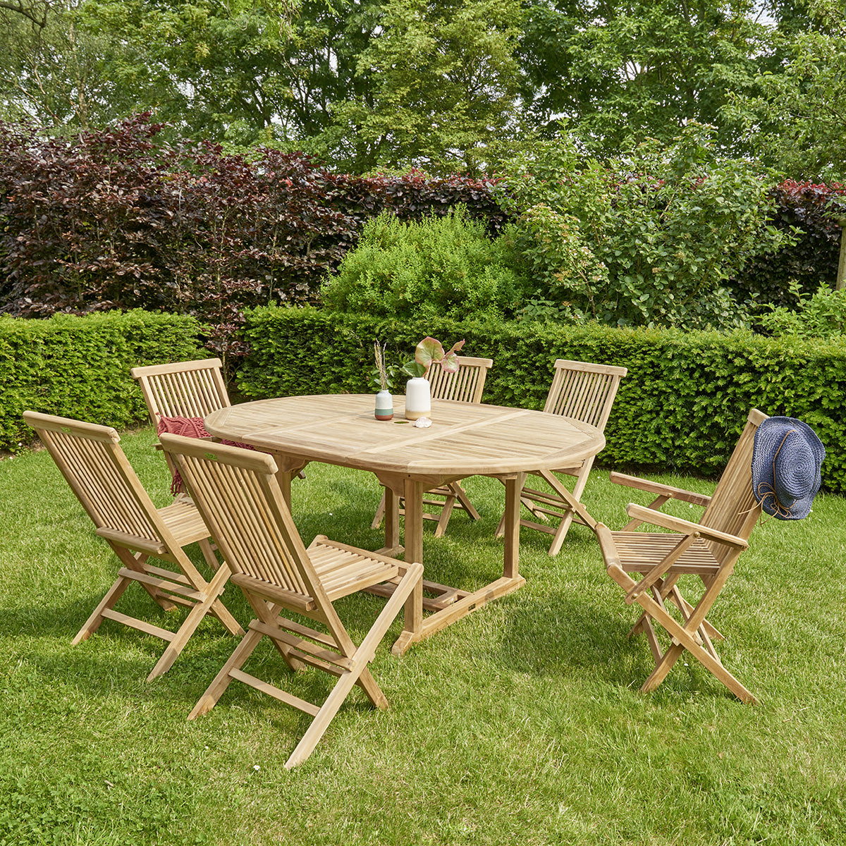 MIDLAND - Klappbarer Gartensessel Teakholz (2er Set)