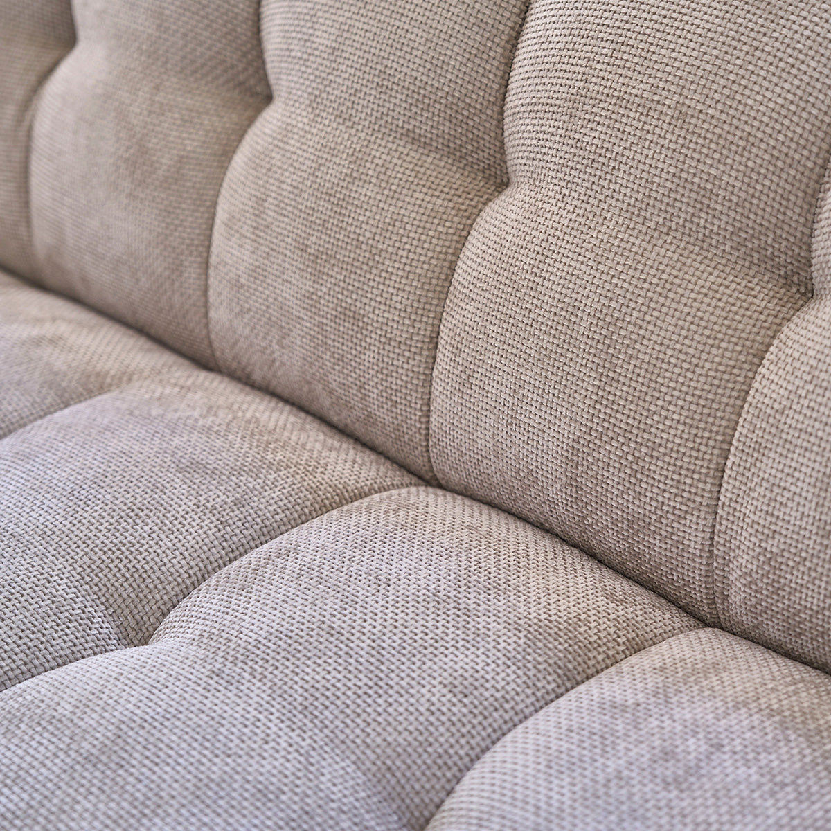 ALPHONSE - 3-Sitzer-Sofa in beigefarbenem gewebtem Samt