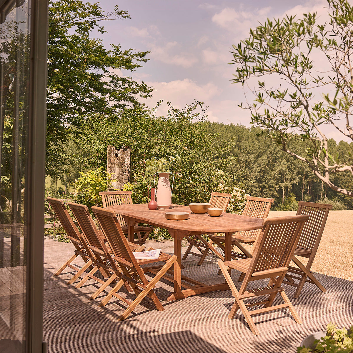 BALI - Ausziehbare Gartenmöbel aus geöltem Teakholz 8/10 Sitze