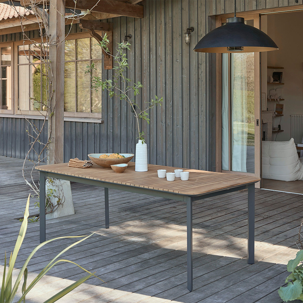 SIENA - Gartenmöbel aus massivem Teakholz und Aluminium 6/8 pers.