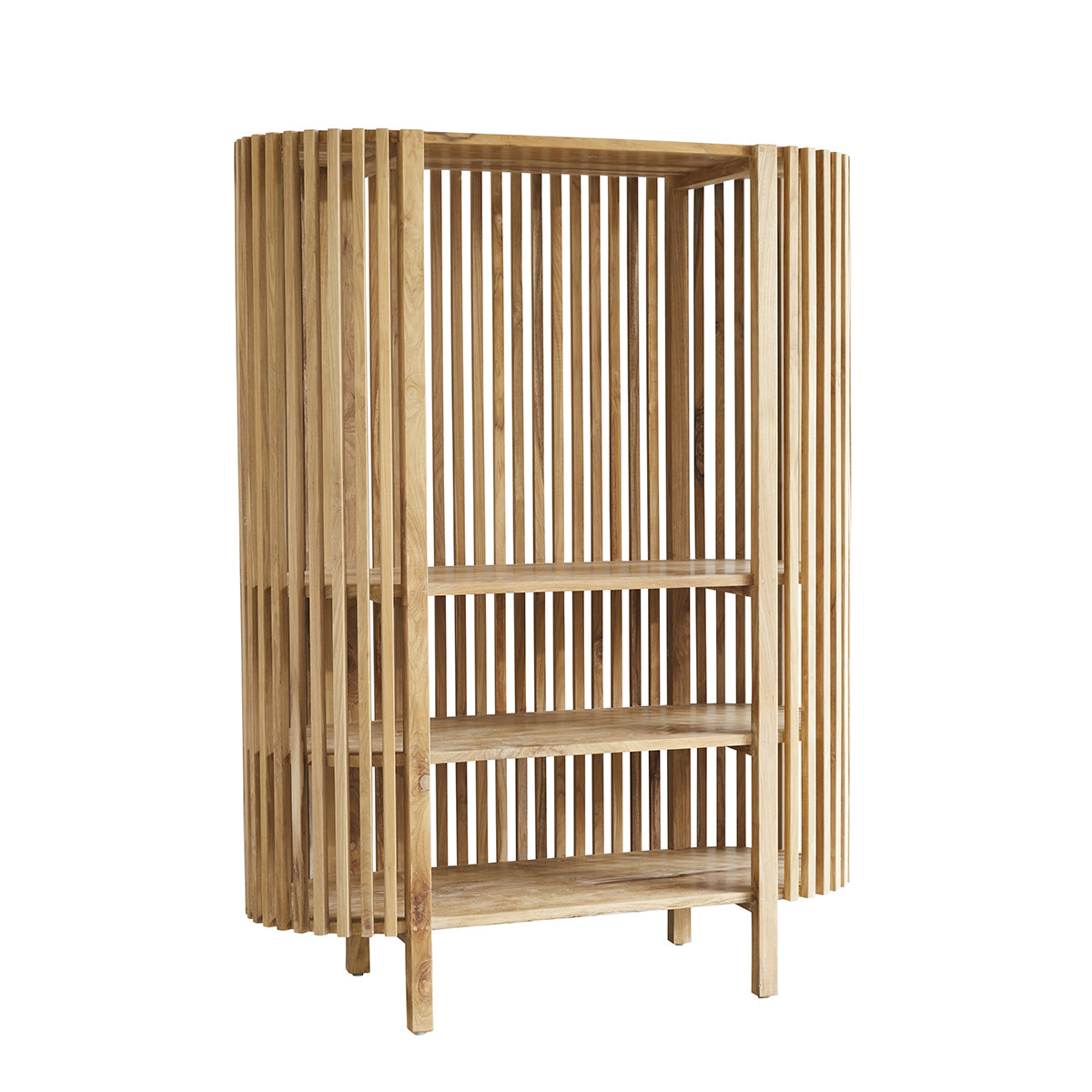 VICTORIA - Bücherregal aus massivem Teakholz 160 cm