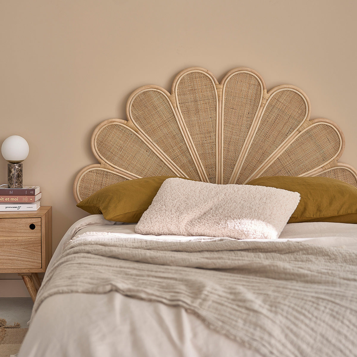 ROMY - Kopfteil aus Rattan und Rohrgeflecht 140 cm