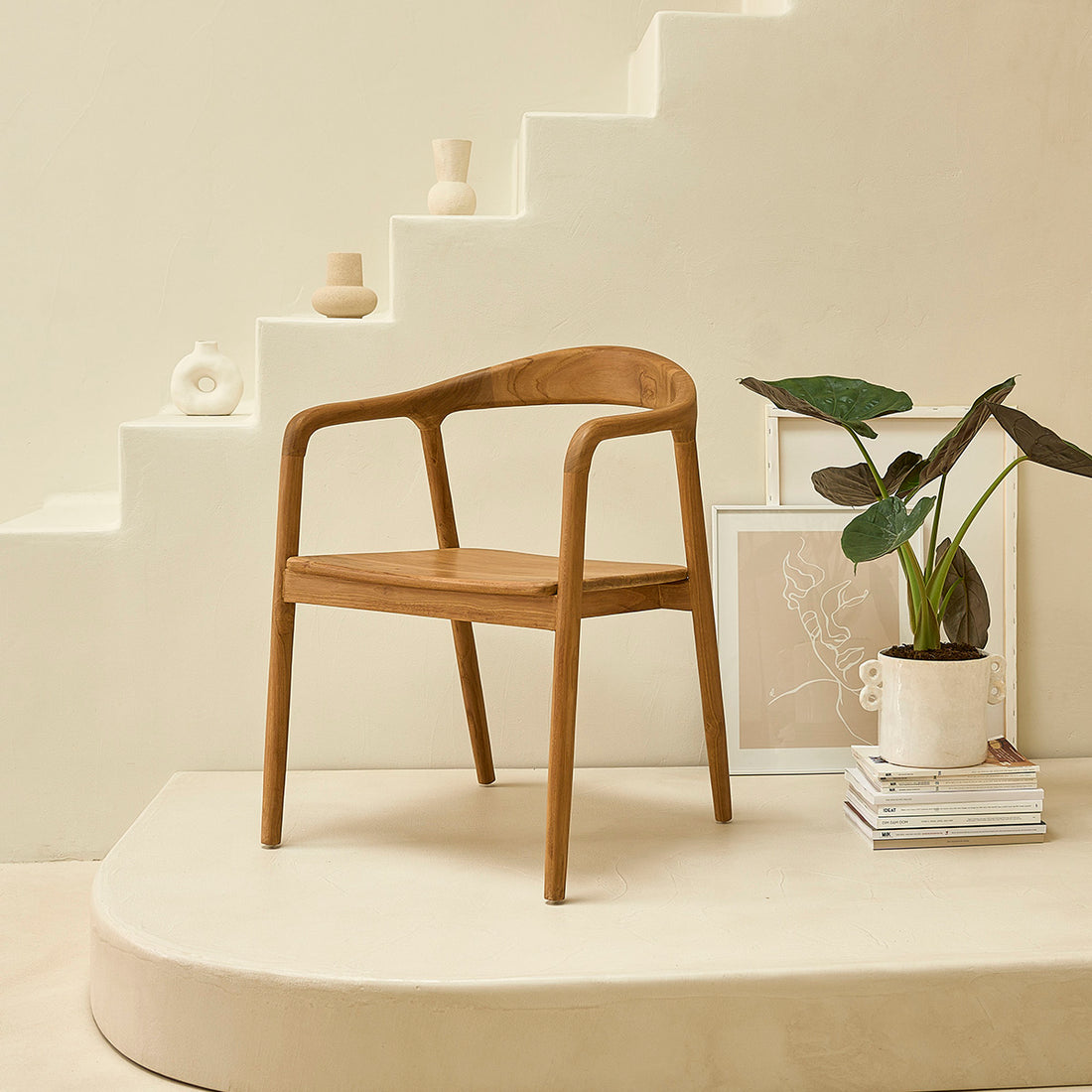 AMBRE - Stuhl aus massivem Teakholz