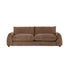 Gerades 3-Sitzer-Sofa aus meliertem, schokoladenbraunem Chenille
