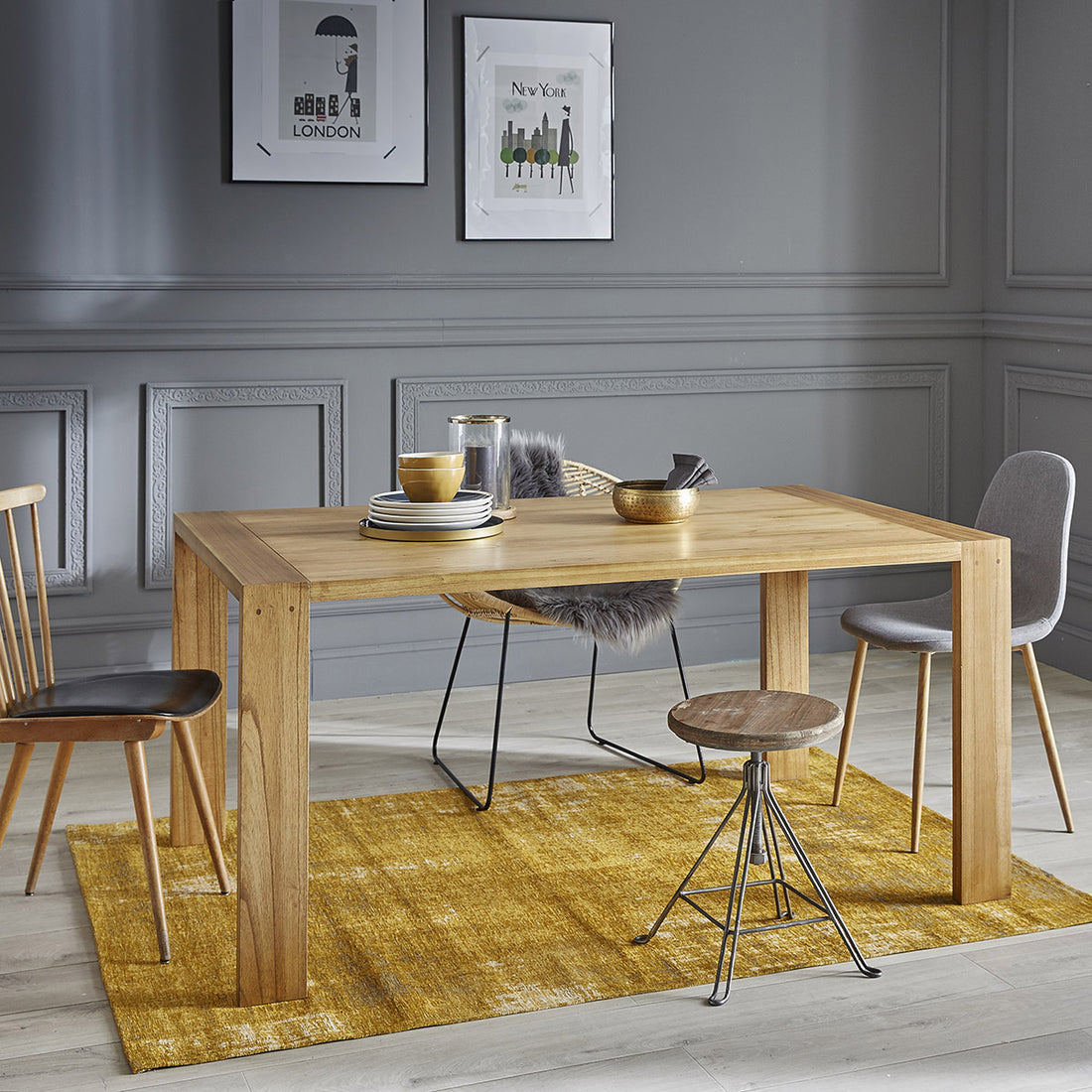 TILO - Tisch aus massivem Mindi 6 pers.