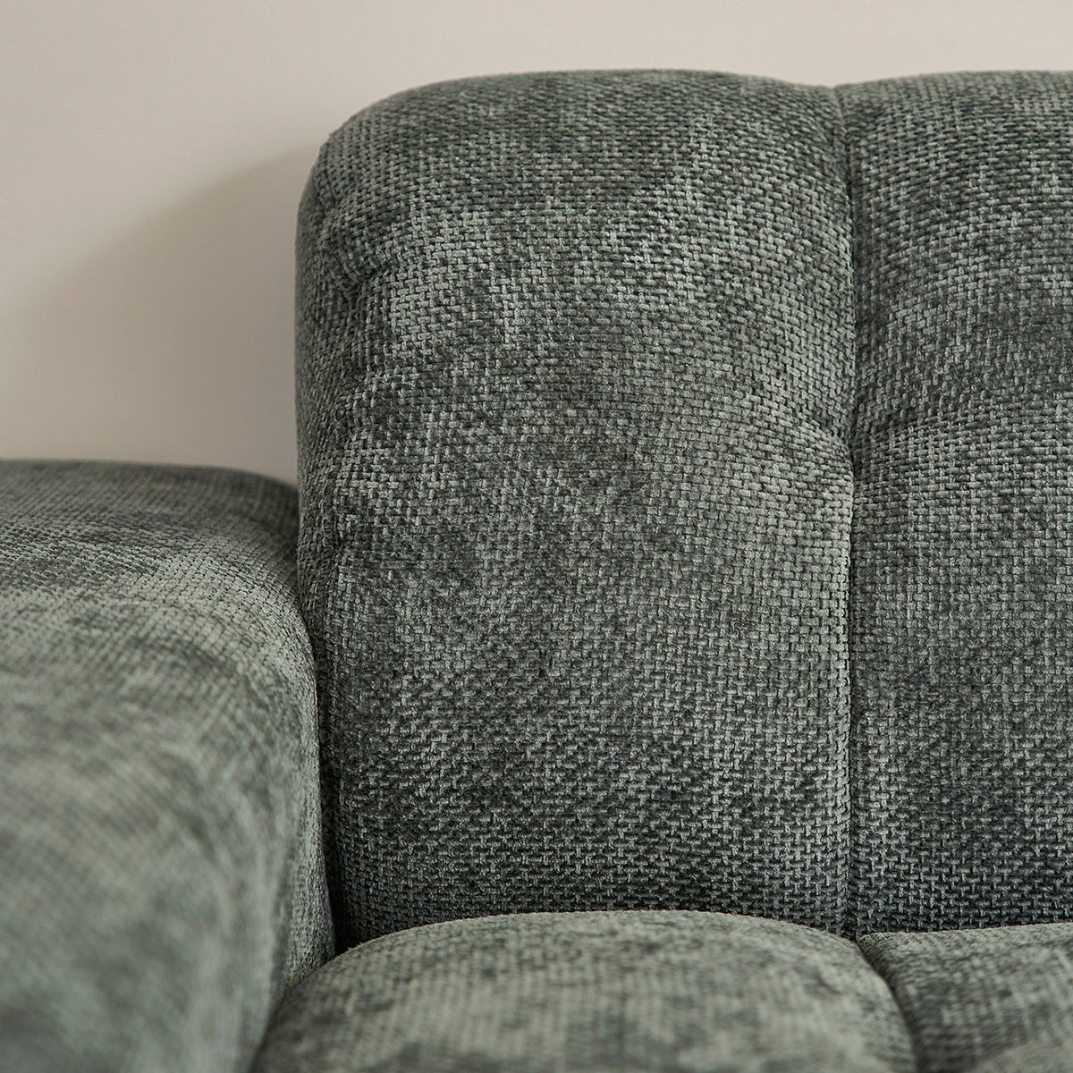 ALPHONSE - Gerades 4-Sitzer-Sofa aus grünem, gewebtem Samt