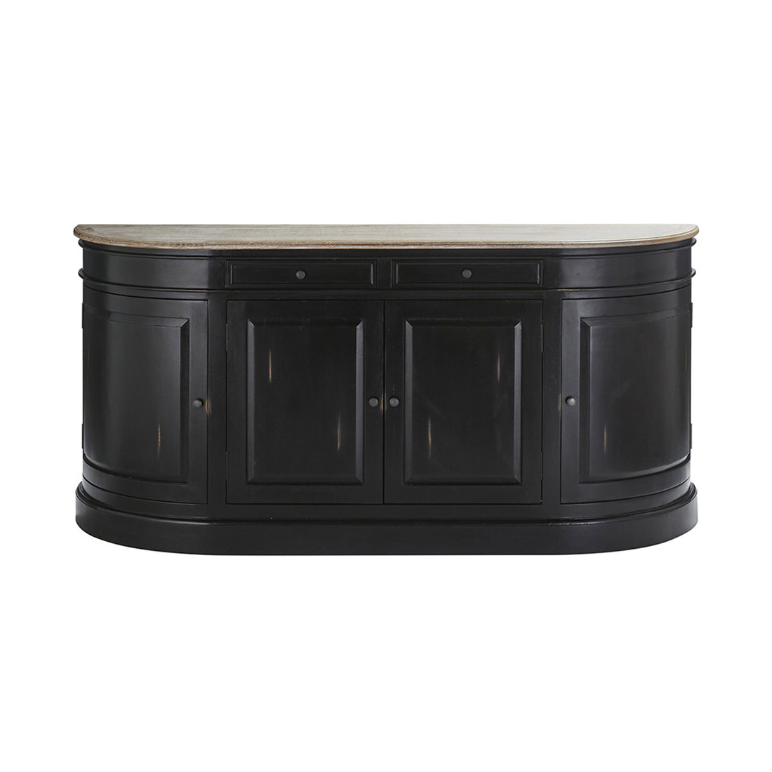 LONDRES - Sideboard aus Mahagoni und massivem Teakholz, 180 cm, schwarz