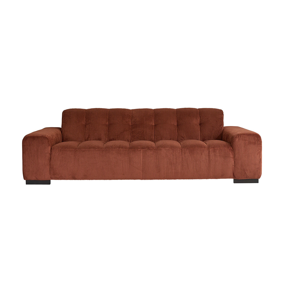 ALPHONSE - Gerades 4-Sitzer-Sofa aus terrakottafarbenem Cord