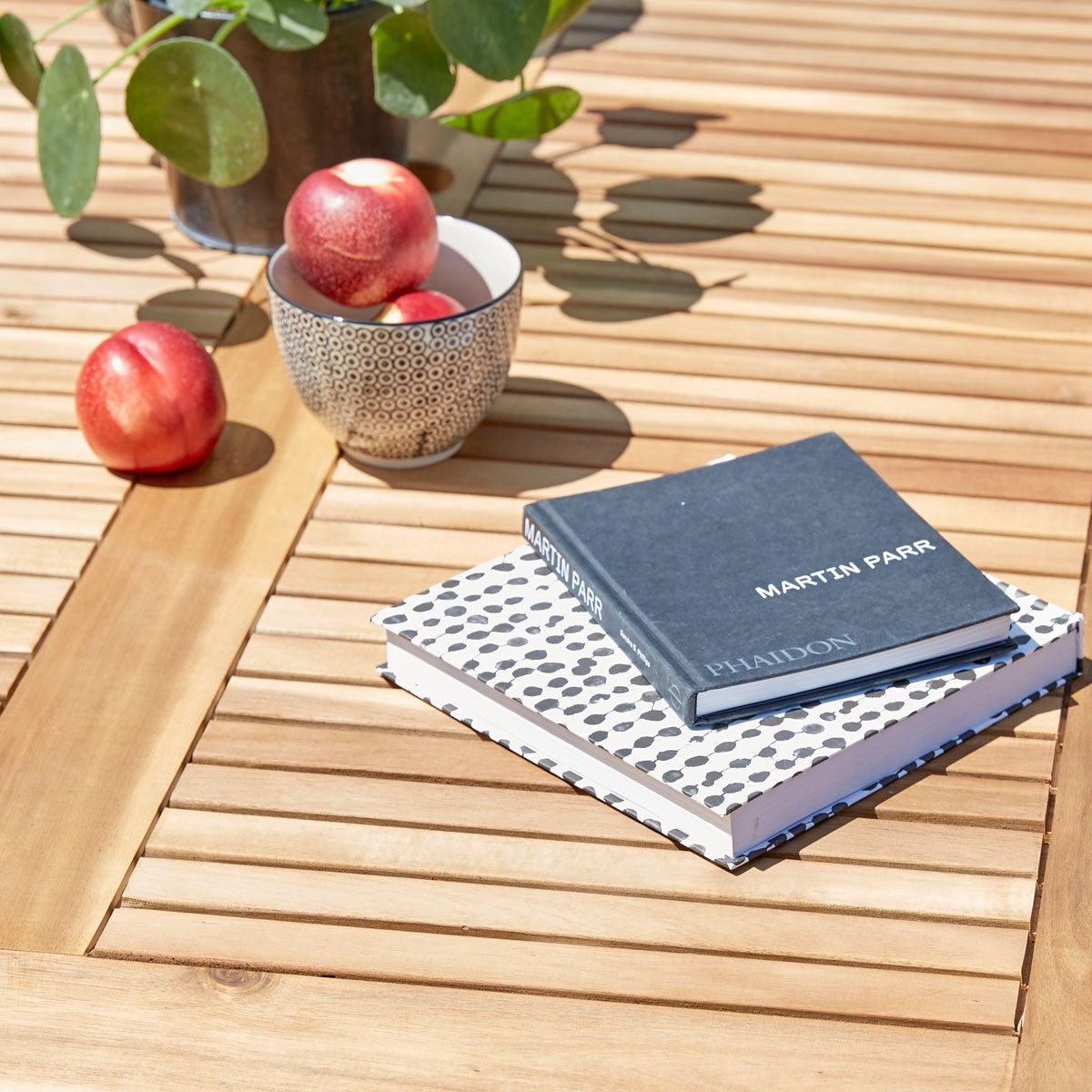 HANOÏ - Gartenmöbel aus Akazienholz und schwarzem Textilene 4 Sitze