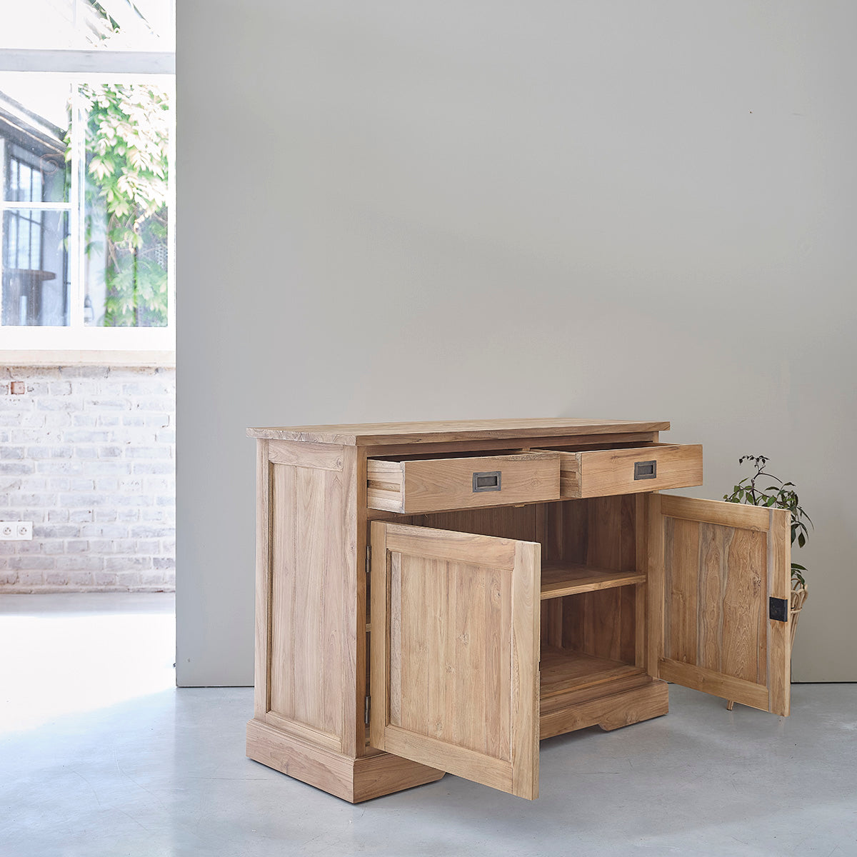 BOSTON - Sideboard aus massivem Teakholz 120 cm