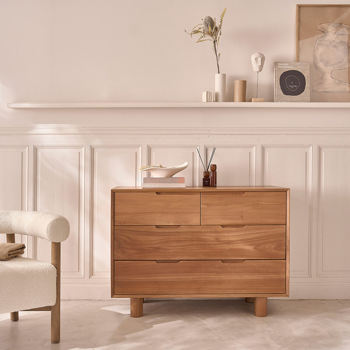 GUSTAVE - Kommode aus massivem Teakholz 110 cm