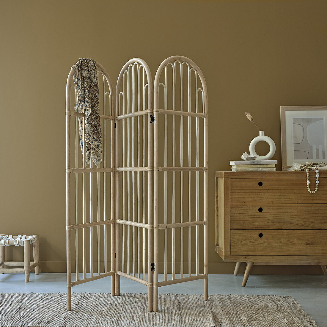 BOHO - Wandschirm aus durchbrochenem Rattan