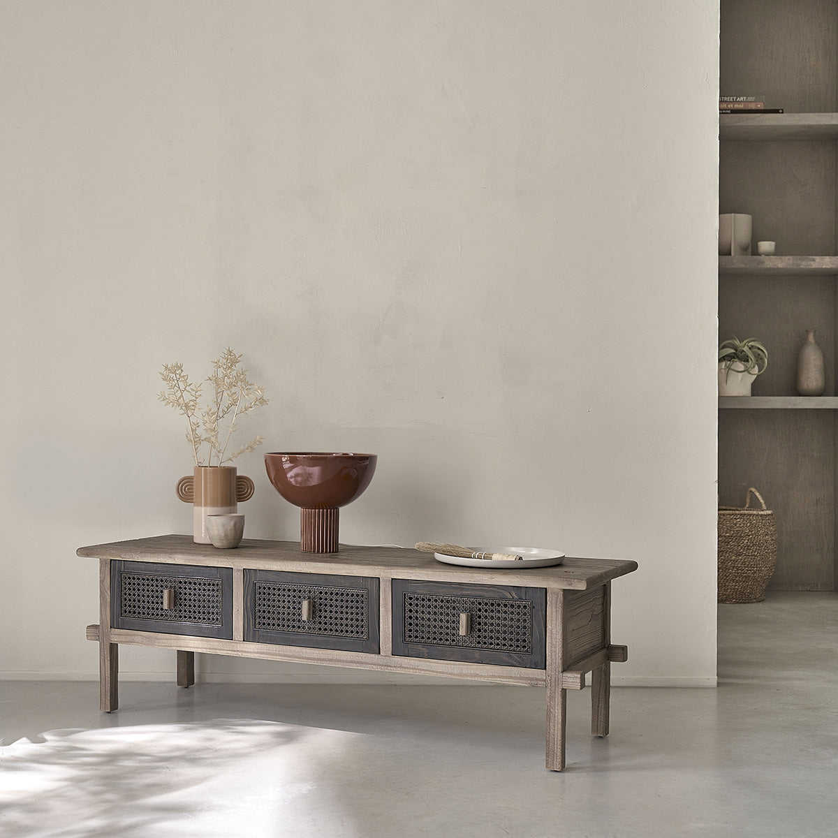 JUNKO - TV-Möbel aus massivem, recyceltem Holz 145 cm