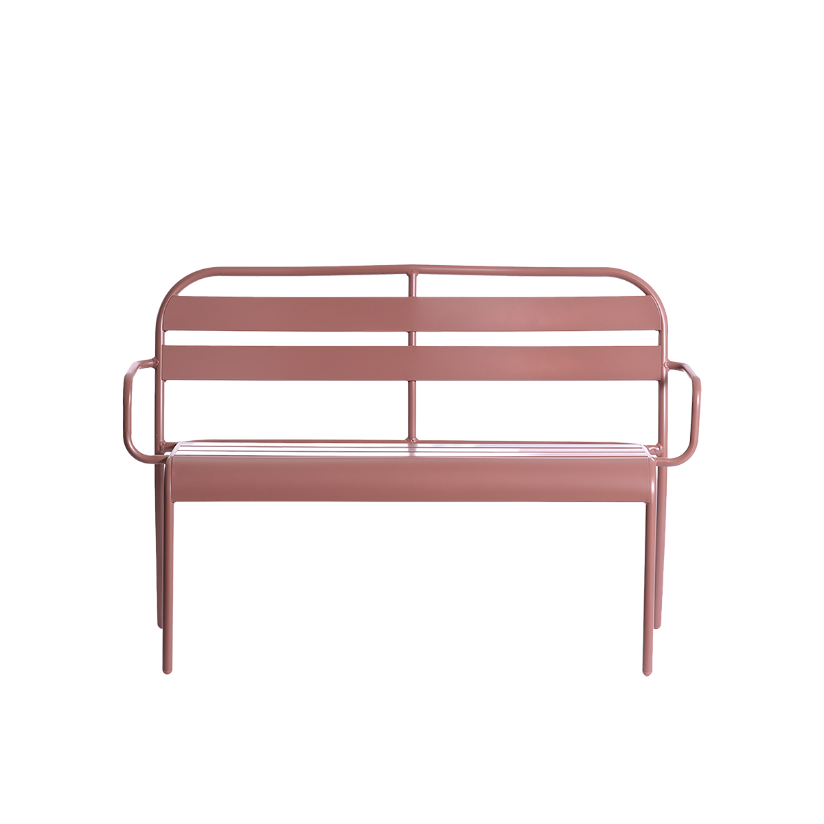 Gartenbank aus Aluminium in Himbeerrot
