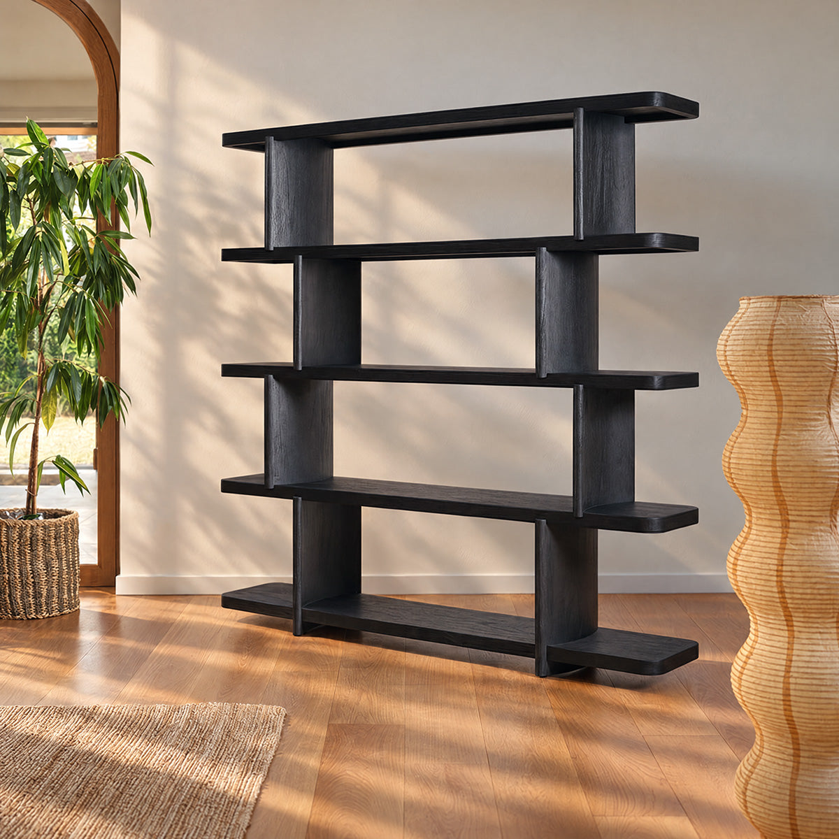 OTTO - Regal aus schwarzem Mindi-Holz, H 161 cm