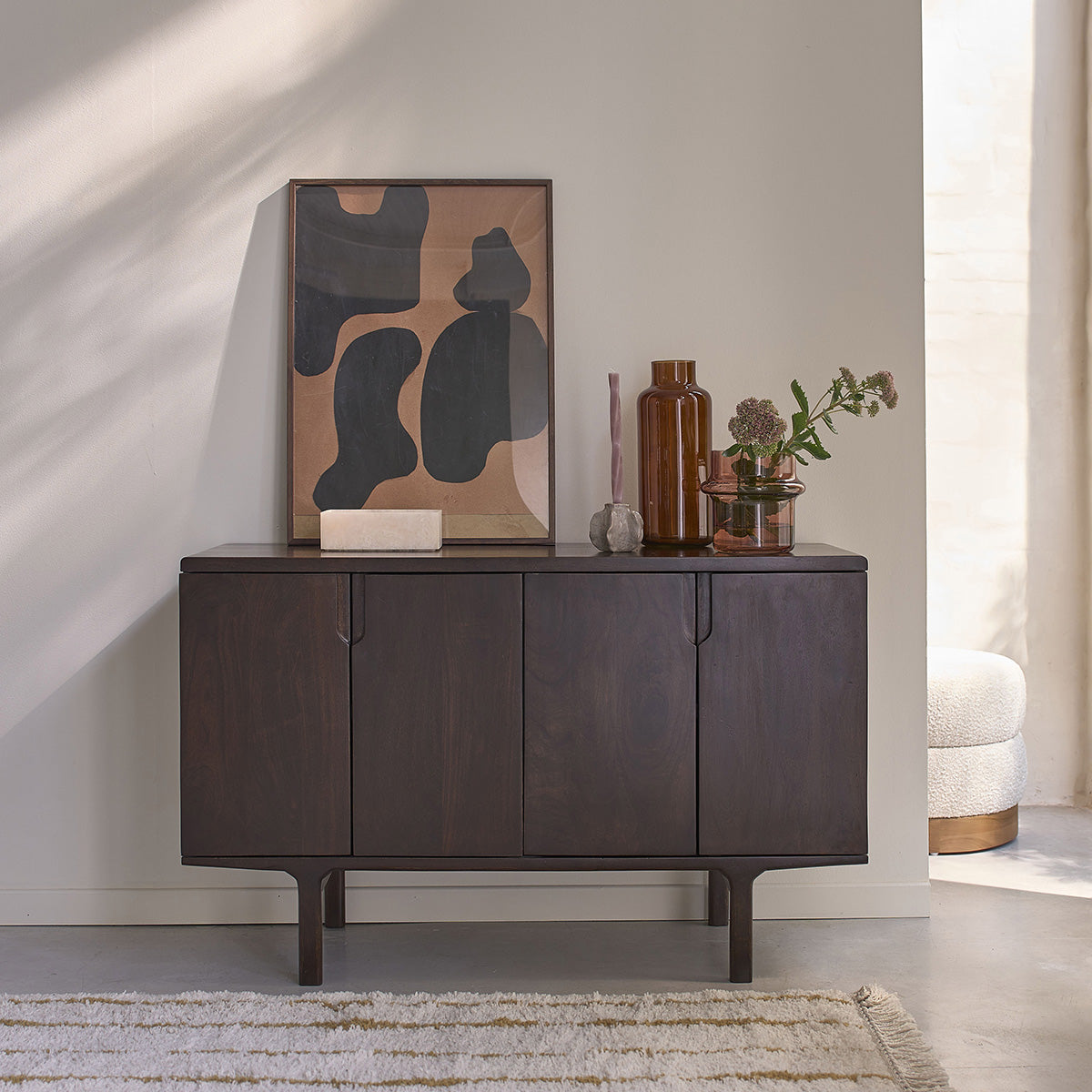 LAZARE - Sideboard aus massivem Mangoholz, 120 cm