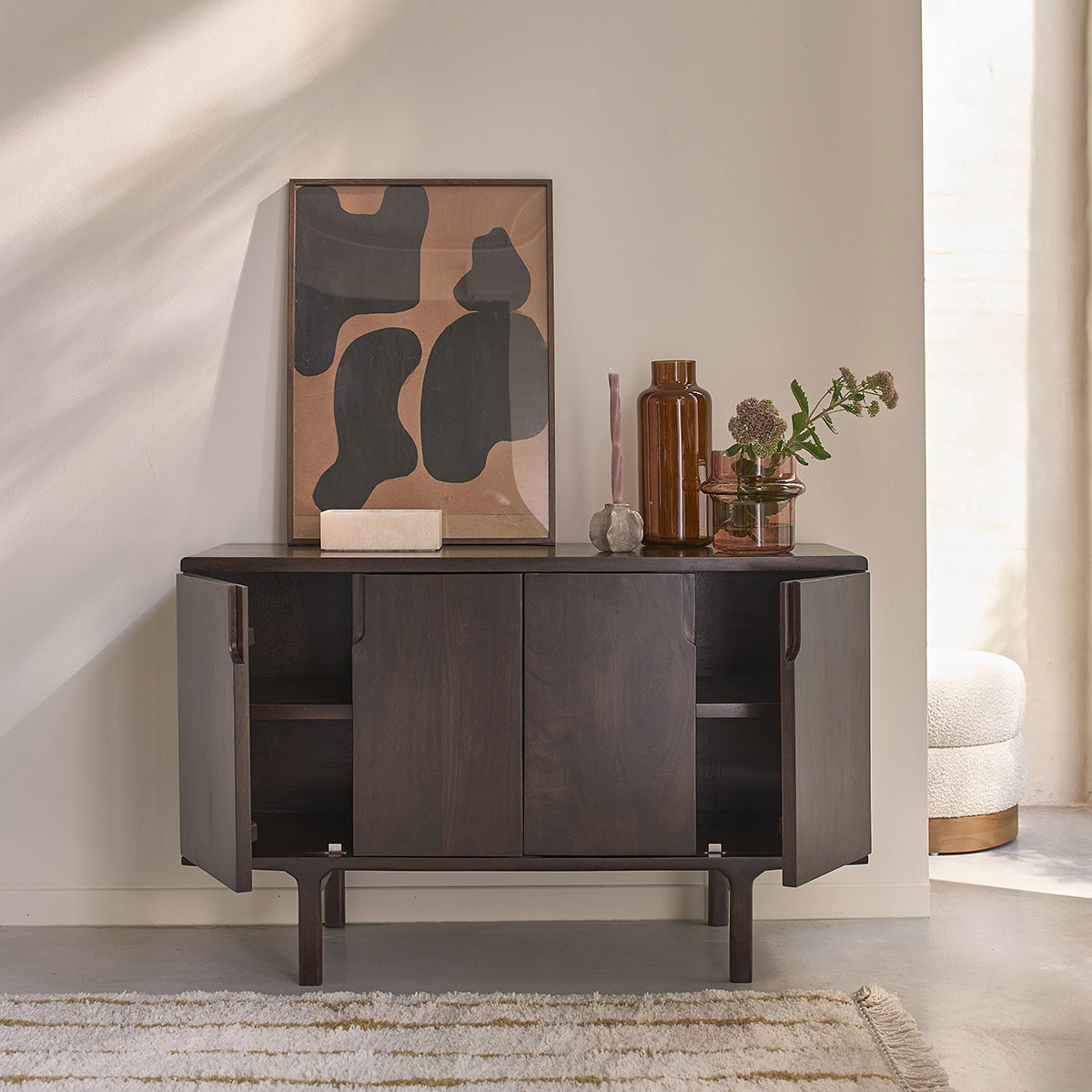 LAZARE - Sideboard aus massivem Mangoholz, 120 cm