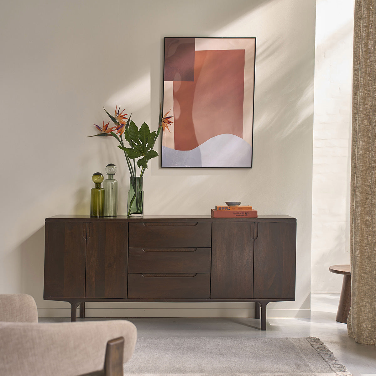 LAZARE - Sideboard aus massivem Mangoholz, 180 cm