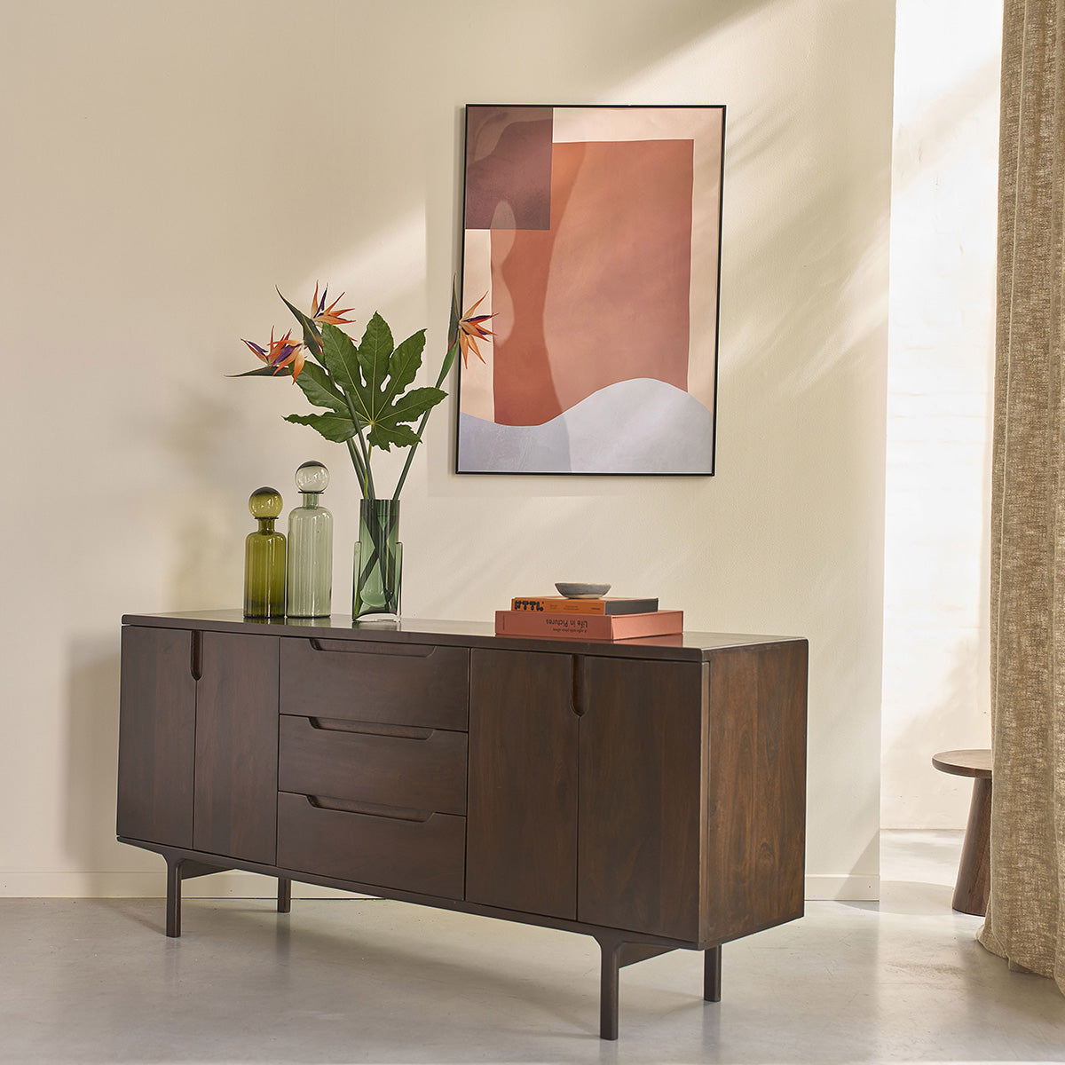 LAZARE - Sideboard aus massivem Mangoholz, 180 cm