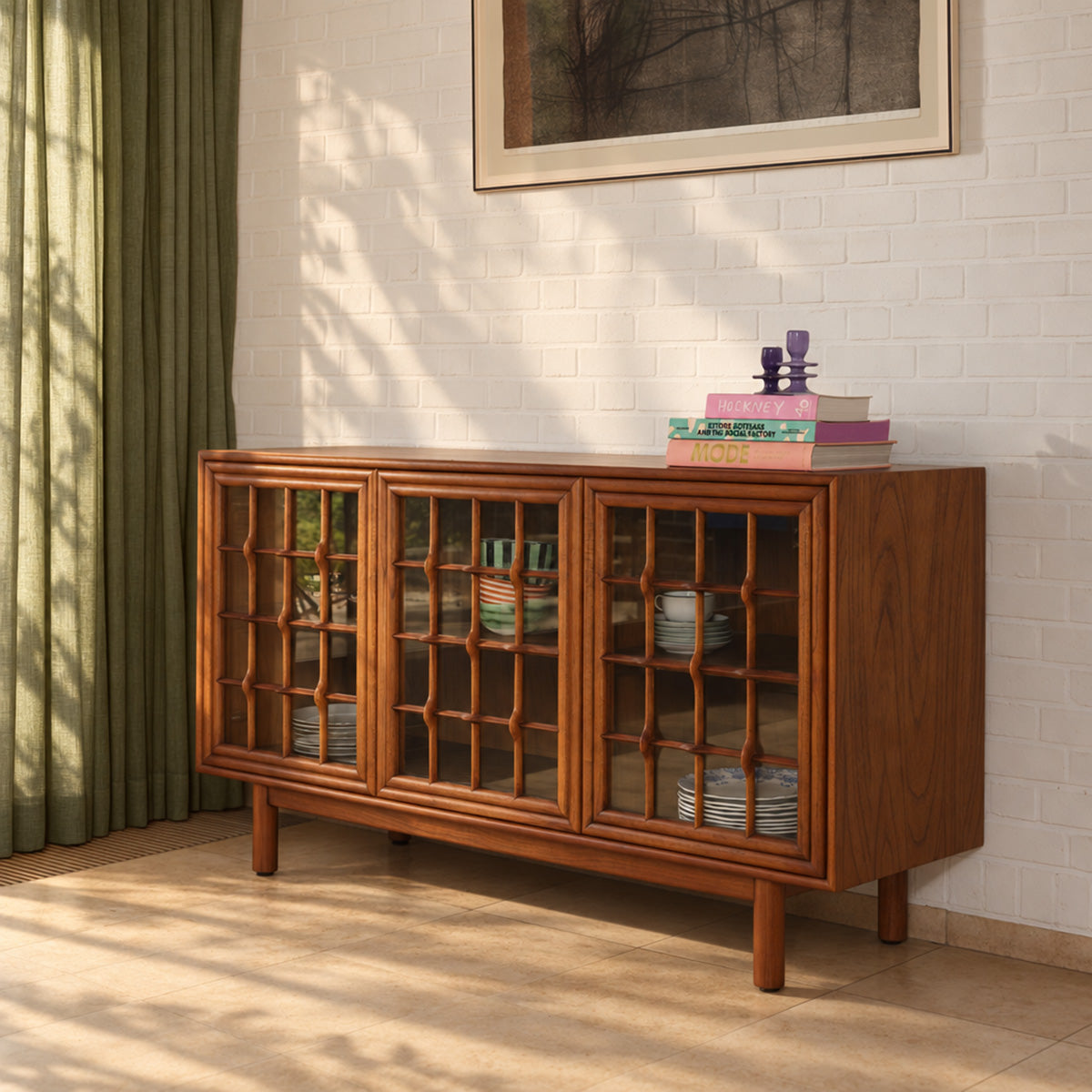Sideboard aus Mindi-Holz, 155 cm 