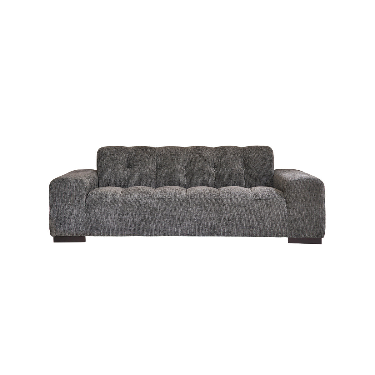 ALPHONSE - Gerades 3-Sitzer-Sofa aus grün-grauem gewebtem Samt