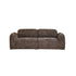 Gerades 3-Sitzer-Sofa aus Massivholz und gewebtem Samtstoff in mokka