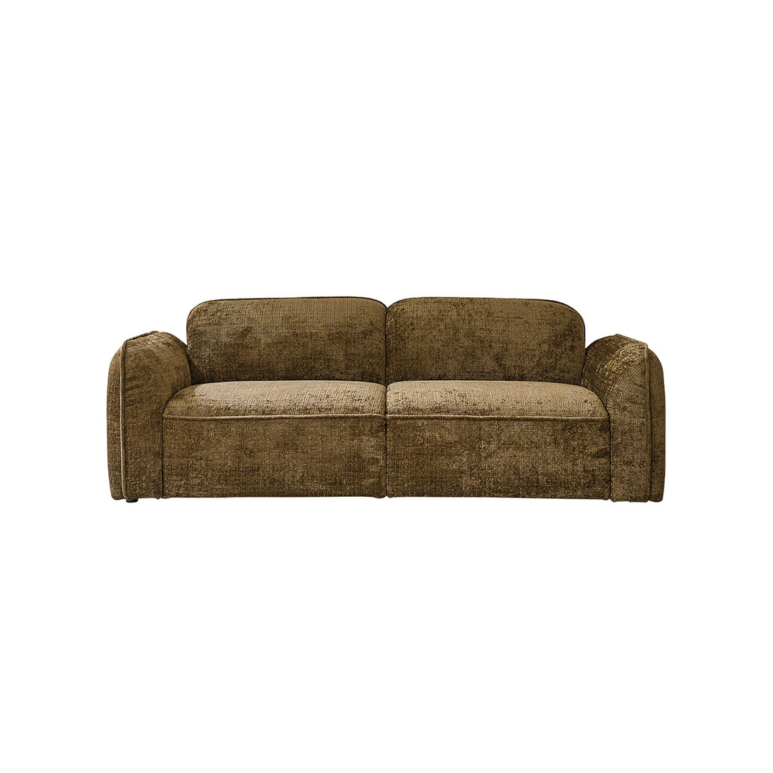 HECTOR - Gerades 3-Sitzer-Sofa aus grün-grauem strukturiertem Samt
