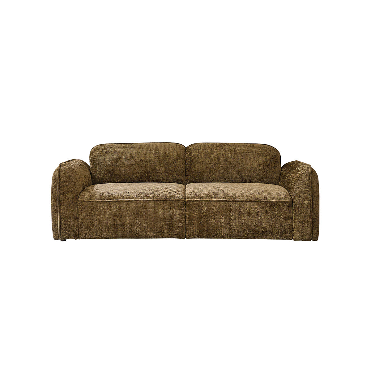 HECTOR - Gerades 3-Sitzer-Sofa aus grün-grauem strukturiertem Samt
