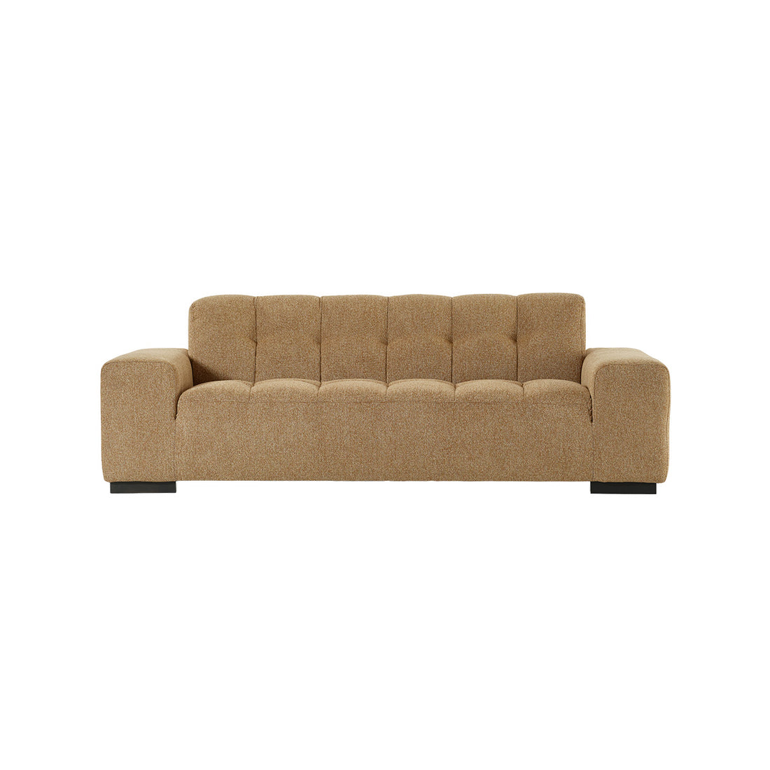 ALPHONSE - Gerades 3-Sitzer-Sofa aus hellbraun meliertem Strukturstoff