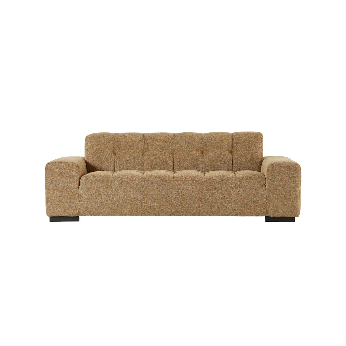 ALPHONSE - Gerades 3-Sitzer-Sofa aus hellbraun meliertem Strukturstoff