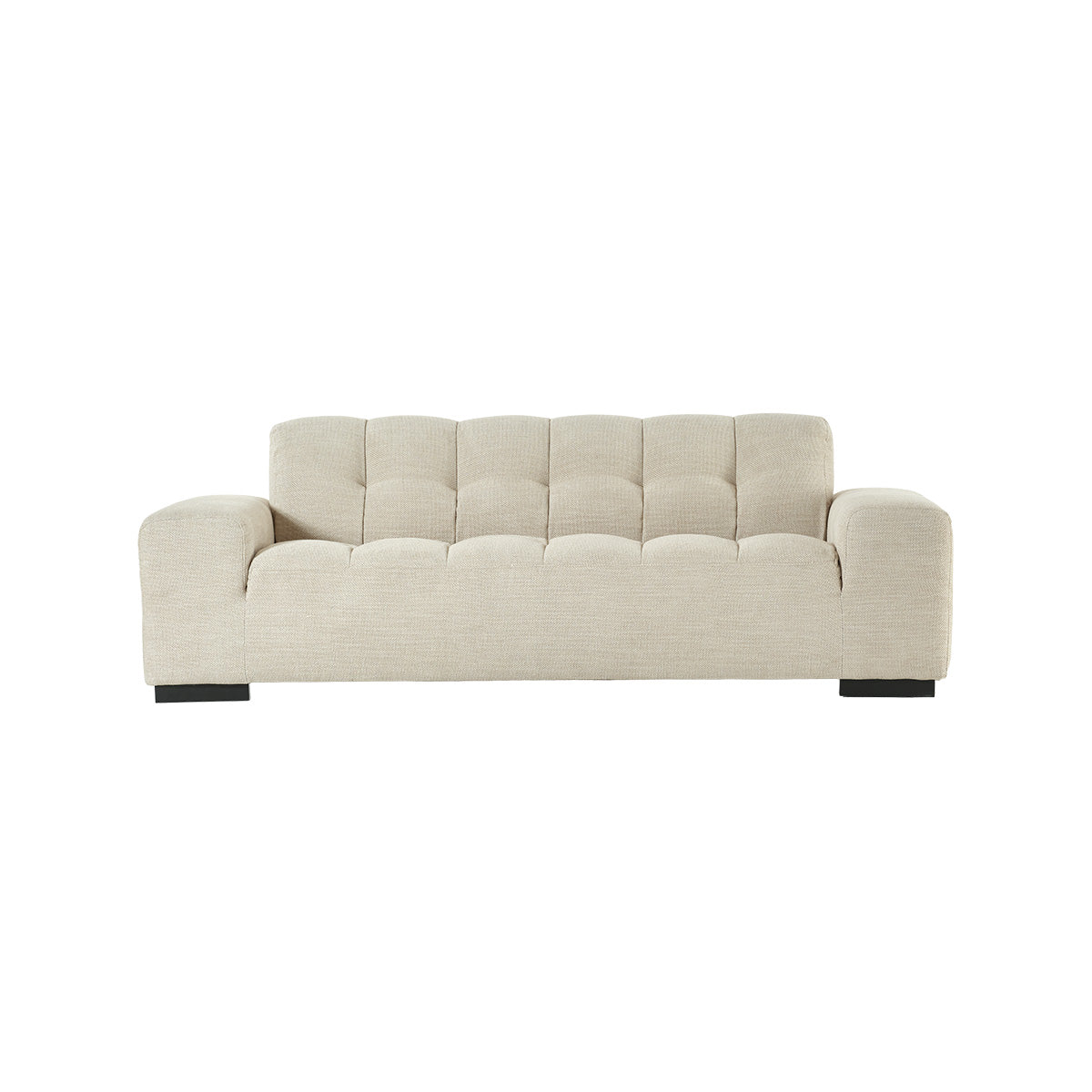 ALPHONSE - Gerades 3-Sitzer-Sofa aus beige meliertem Strukturstoff