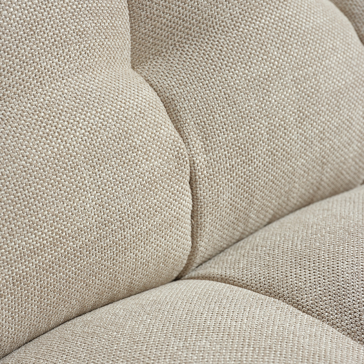 ALPHONSE - Gerades 3-Sitzer-Sofa aus beige meliertem Strukturstoff