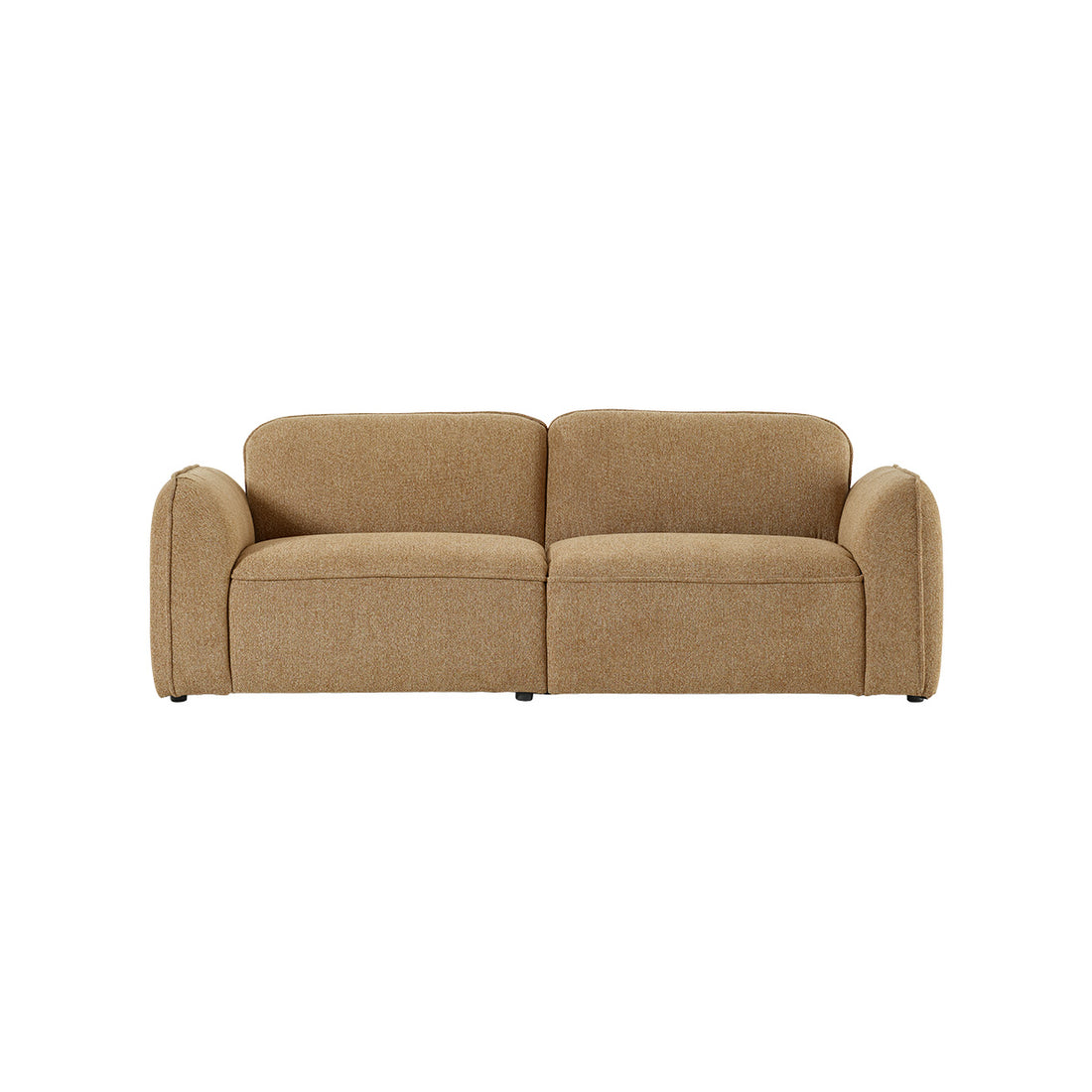 HECTOR - Gerades 3-Sitzer-Sofa aus hellbraun meliertem Strukturstoff