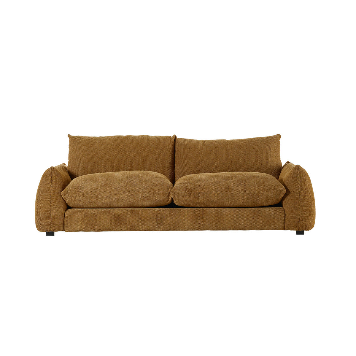 JACQUES - Gerades 3-Sitzer-Sofa aus bronzefarbenem meliertem Strukturstoff