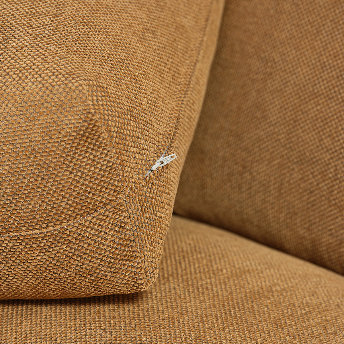 JACQUES - Gerades 3-Sitzer-Sofa aus bronzefarbenem meliertem Strukturstoff