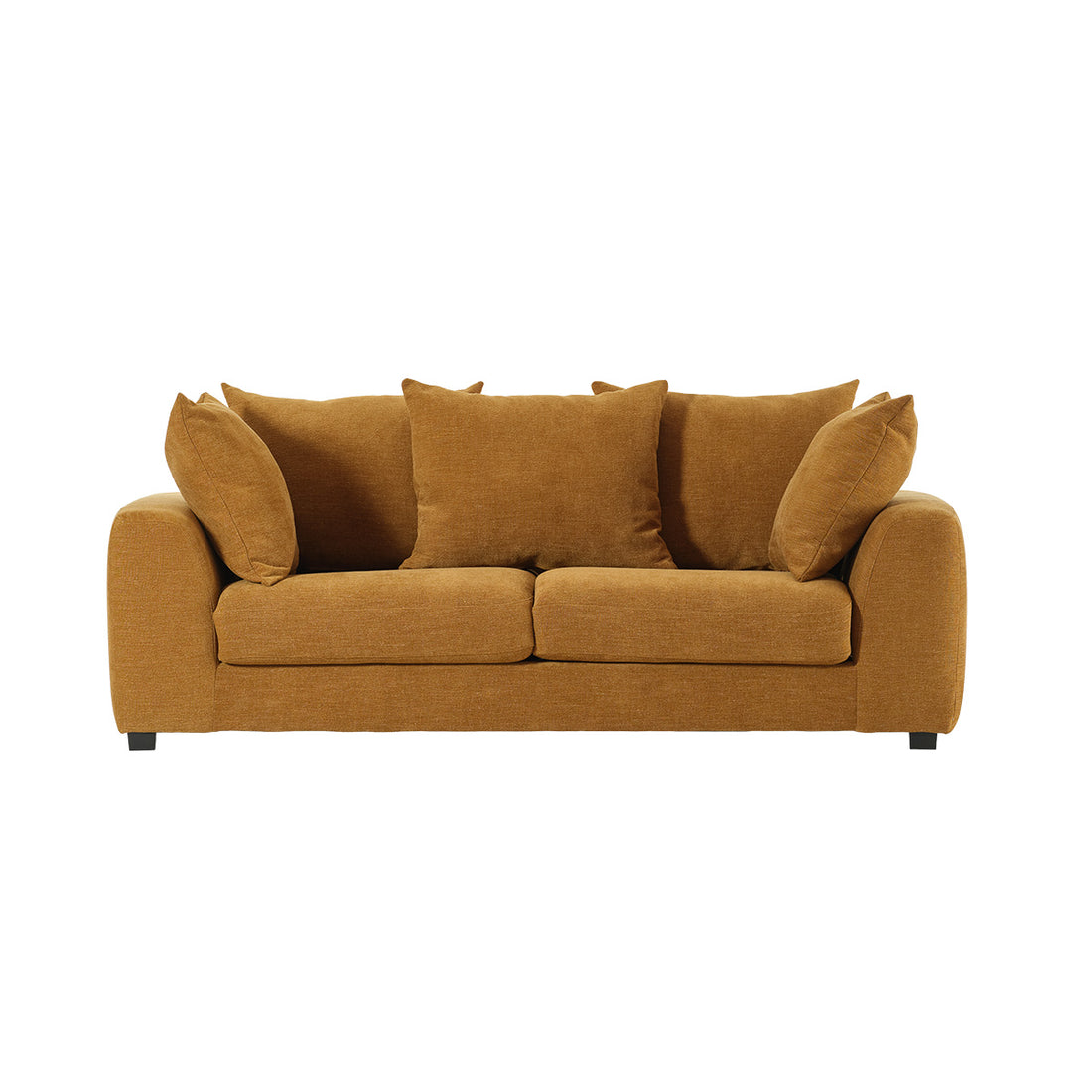 EDMOND - 3-Sitzer-Schlafsofa aus bronzefarbenem Stoff in Leinenoptik