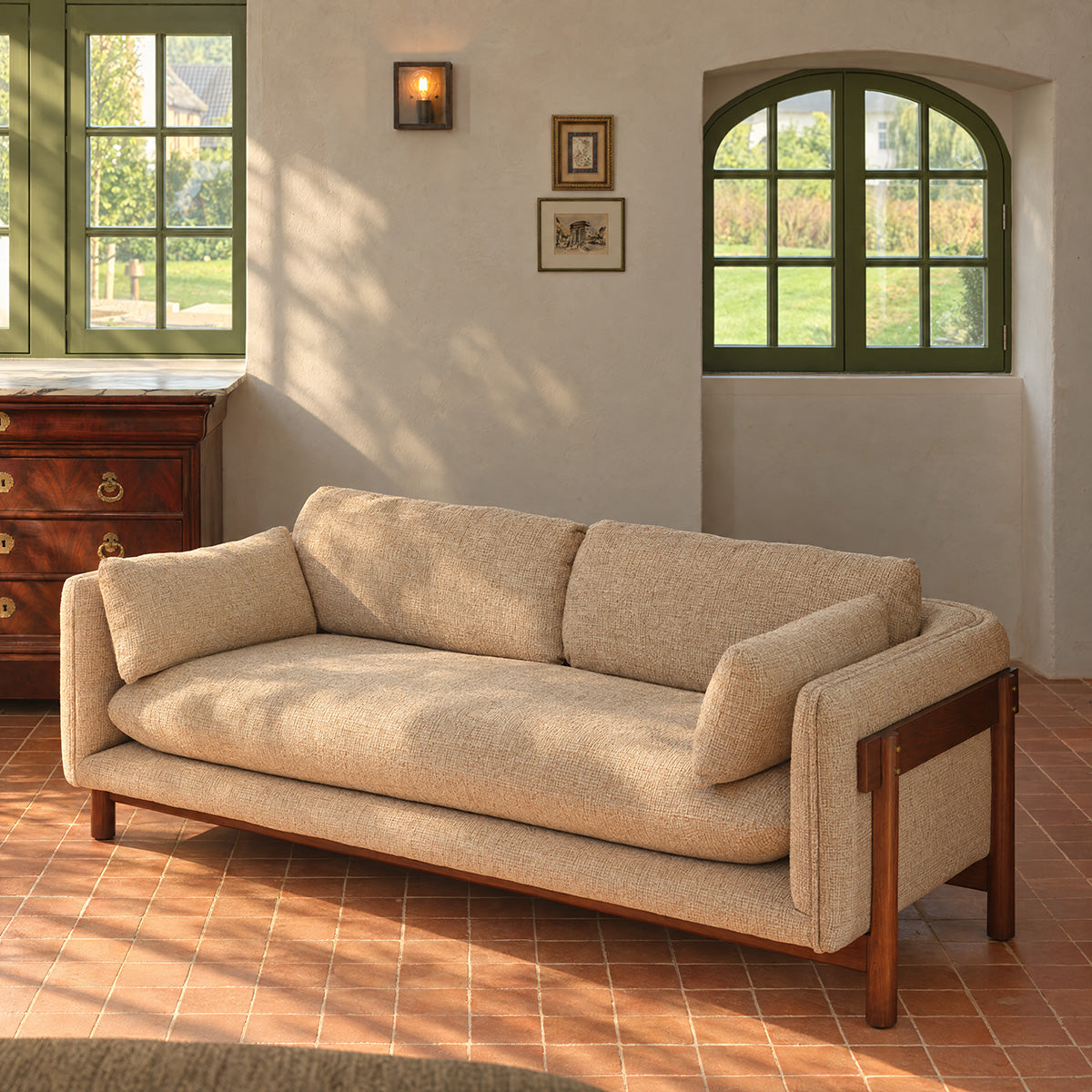 YVES - 2-Sitzer-Sofa „Mindi“ aus beigem Melange-Stoff