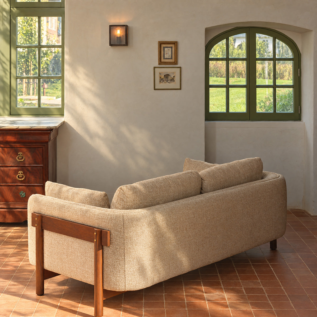 YVES - 2-Sitzer-Sofa „Mindi“ aus beigem Melange-Stoff