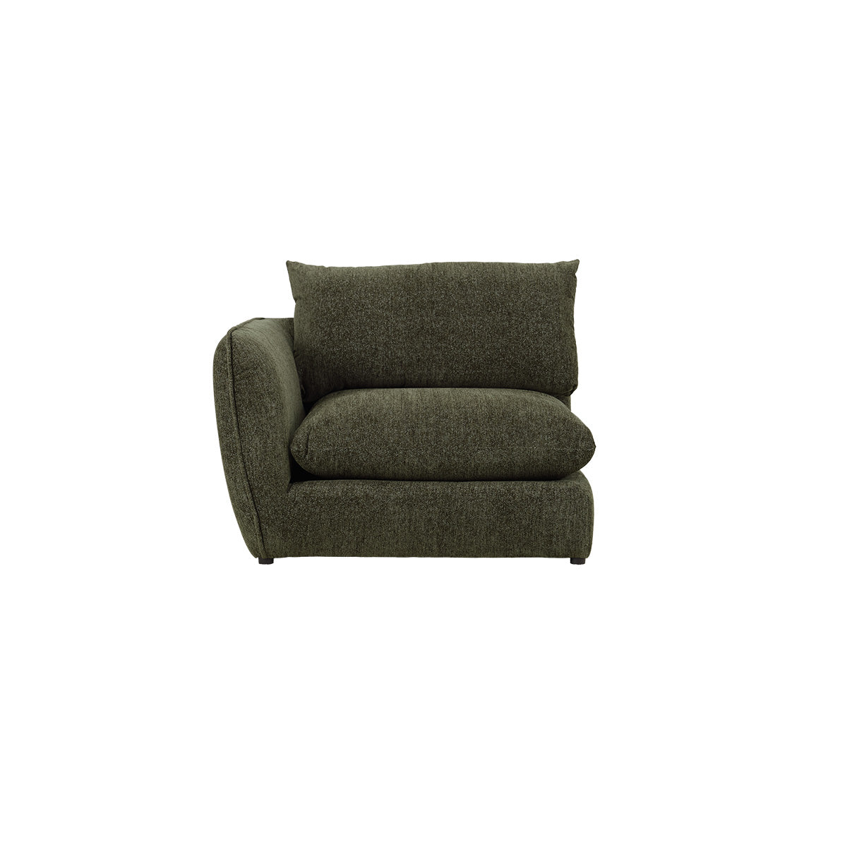 LEOPOLD - Modulares Eckelement aus grün meliertem Chenille
