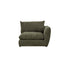Modulares rechtwinkliges Sofa aus grün meliertem Chenille-Stoff