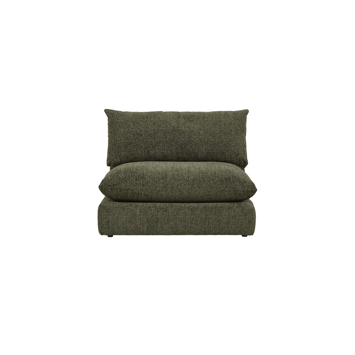LEOPOLD - Modulares Sesselmodul aus grün meliertem Chenille-Stoff