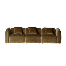 Modulares 3-Sitzer-Sofa aus bronzefarbenem Samt