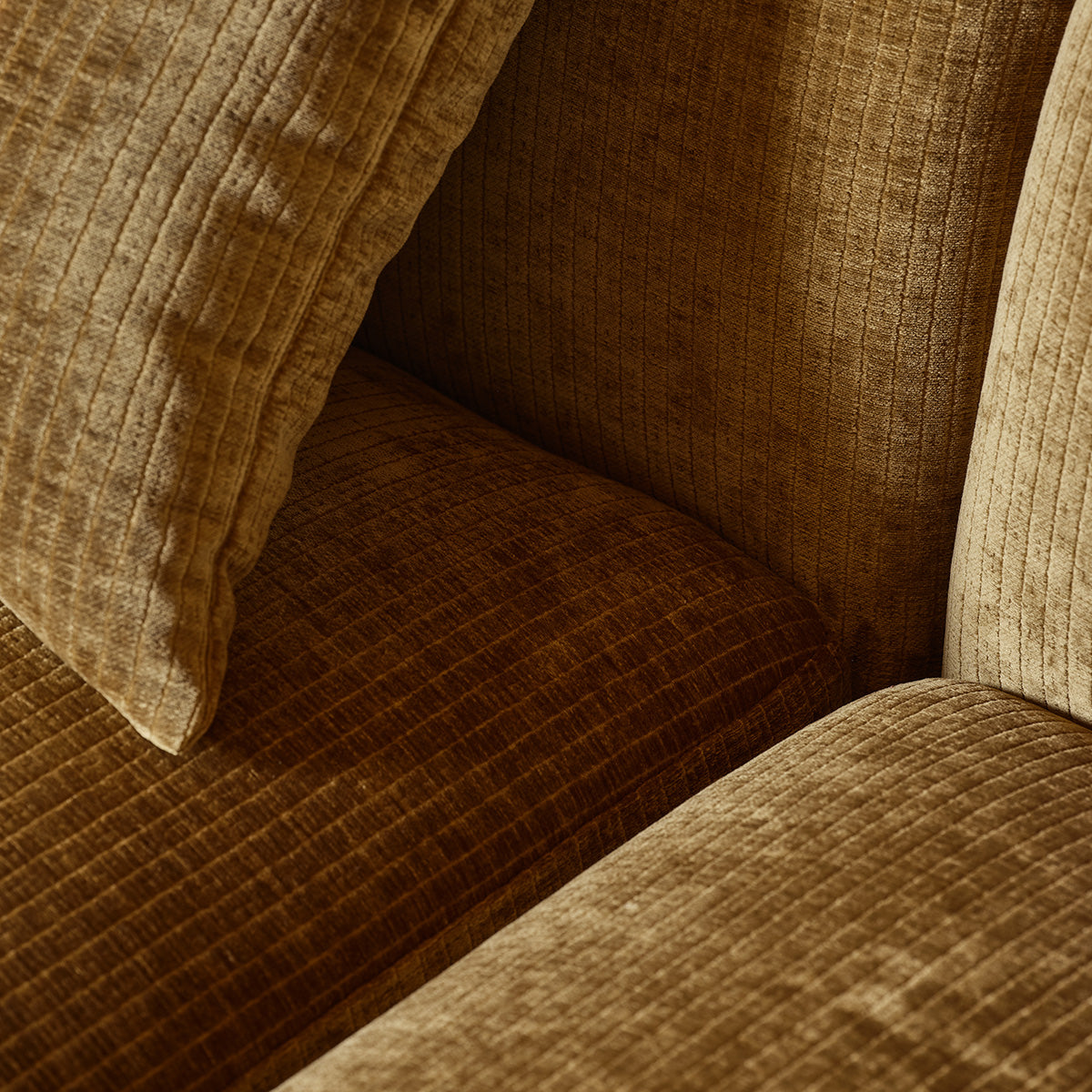 PABLO - Modulares 3-Sitzer-Sofa aus bronzefarbenem Samt