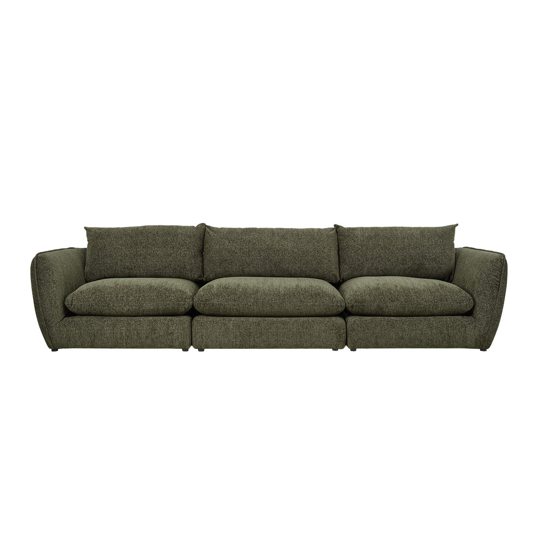 LEOPOLD - Modulares 3-Sitzer-Sofa aus grün meliertem Chenille-Stoff